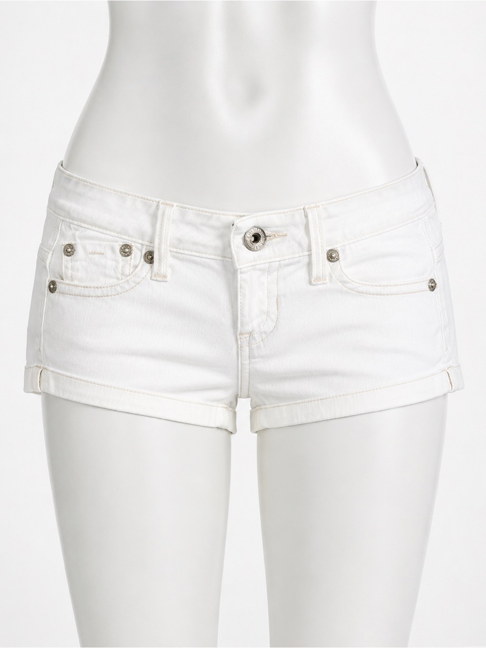 Vintage Guess Jeans Y2K White Low Rise Booty Shorts Size 25